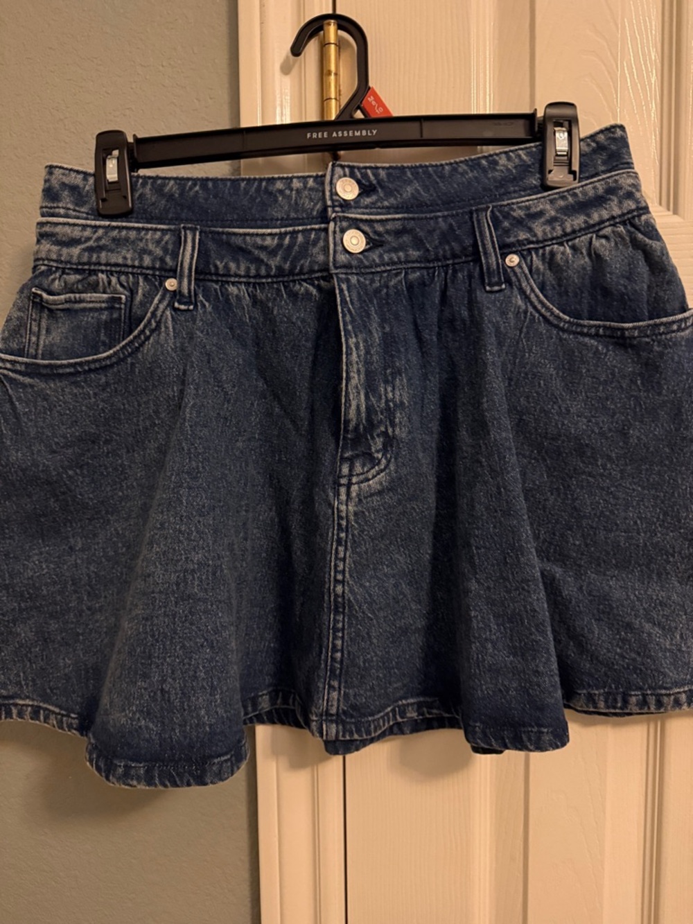 Free Assembly Dark Blue Denim Mini Skirt